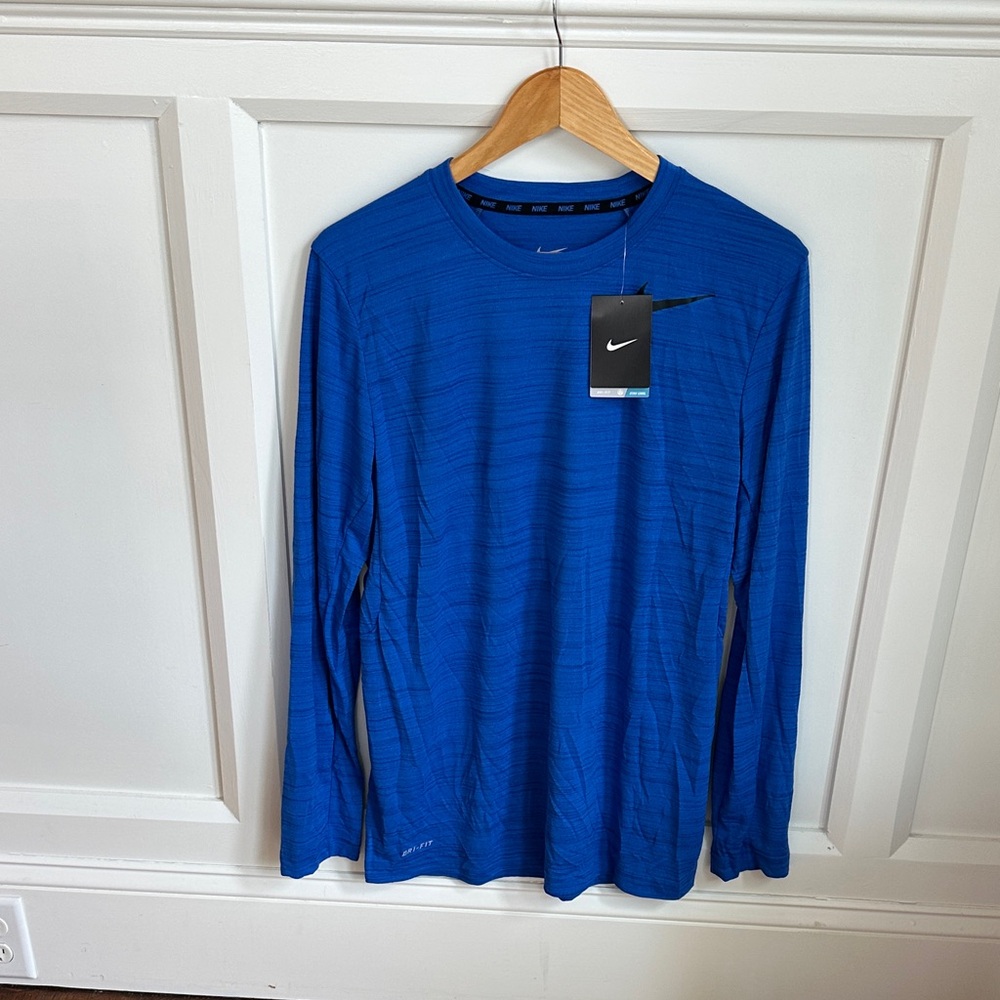 Nike Dri-Fit Men’s Long Sleeve Training Tee - Blue-NWT